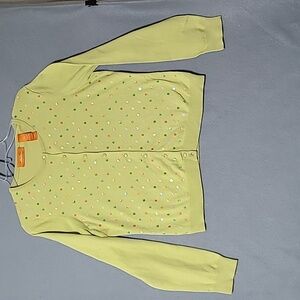 INTUITIONS Green Button Down Sequin Front Cardigan - Size Medium